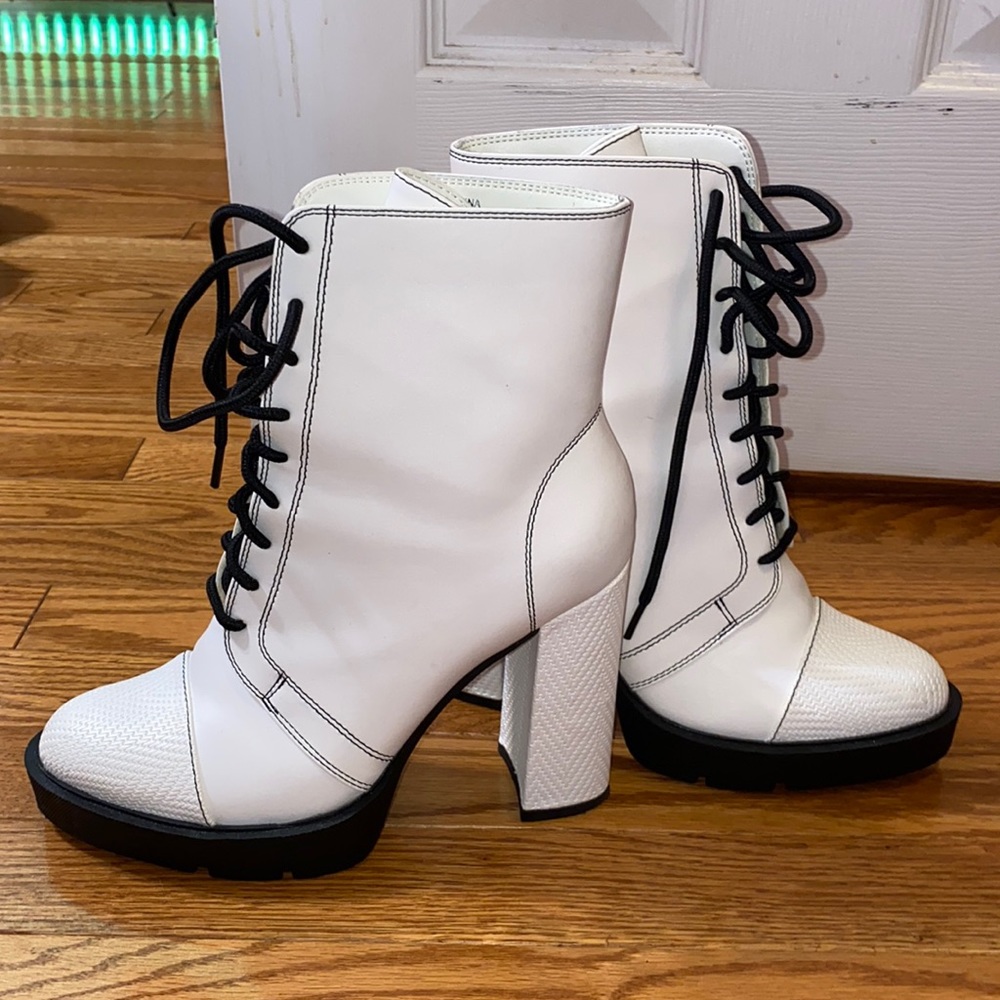 White Platform Booties